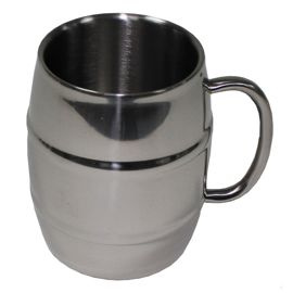 Mug, Barrel, double-walled, stainless steel, 450 ml