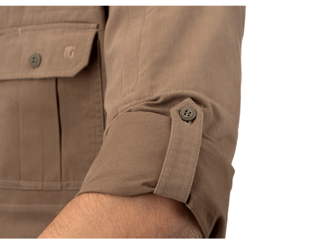 BUTTON UP PICEA SHIRT LS - CLAWGEAR® - KHAKI