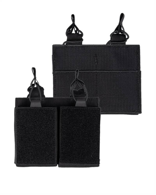 DOUBLE MAGAZINE POUCH WITH HOOK N LOOP BACKSIDE - Mil-Tec® - BLACK