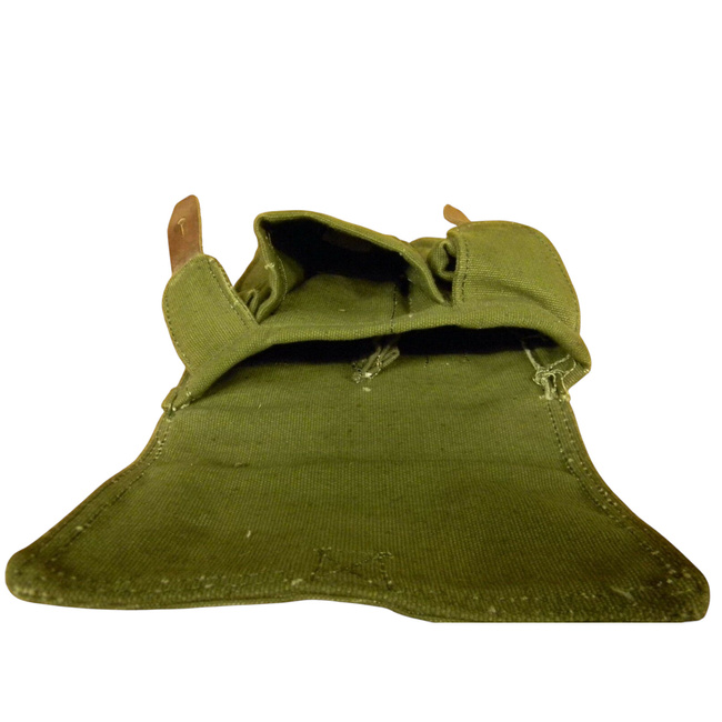 AK-47 PM MAGAZINE HOLDER - ROMANIAN ARMY MILITARY SURPLUS - OD GREEN - TEXTILE/LEATHER MATERIAL - USED