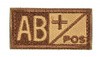 PATCH BLOOD TYPES VELCRO (AB+ POSITIVE) 5 x 2,5 CM COYOTE/BROWN