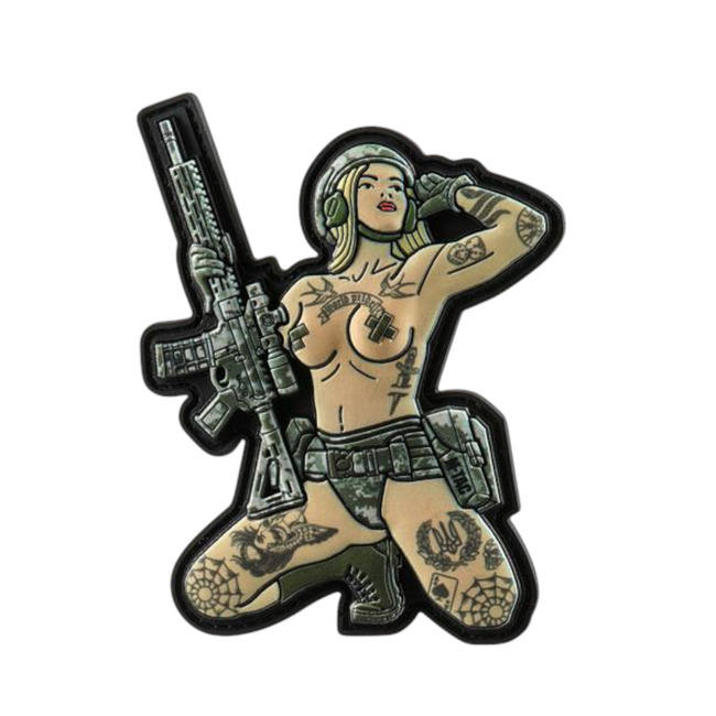 TACTICAL GIRL TATTOO TRIDENT MM14 PATCH - 3D PVC - MULTICOLOR - M-TAC