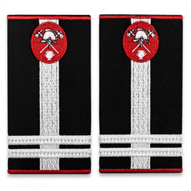 Grade Locotenent Colonel pompieri IGSU tesute pe suport textil din paspoal cusut,cu semn de arma metalic