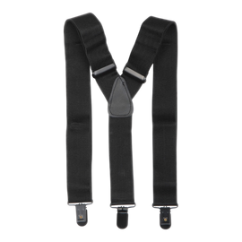 Black suspenders with metal clips