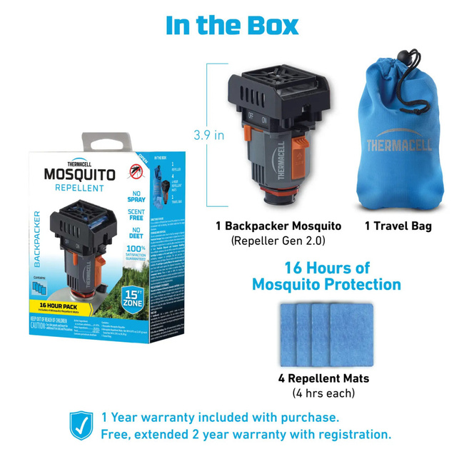 PORTABLE ANTI-MOSQUITO REPELLER DEVICE - BACKPACKER - THERMACELL